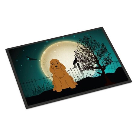 Carolines Treasures Halloween Scary Cocker Spaniel Red Indoor or Outdoor Mat, 24 x 0.25 x 36 in. BB2285JMAT